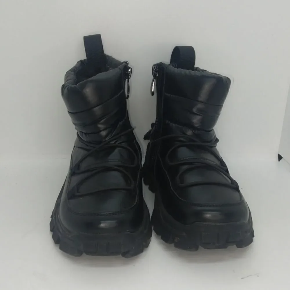 Dream Pairs Girls Pre-owned Puffy Black Winter Zip Up Boots - sz. 2